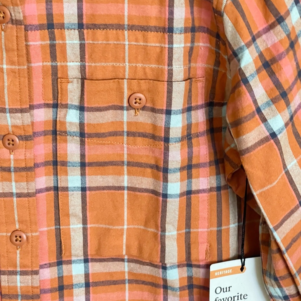 NEW REI Heritage Wallace Lake Flannel Shirt Sunset Spice Women’s size XS - Picture 6 of 11